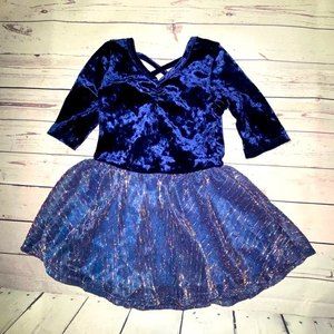 DotDotSmile 2T velvety blue ballerina dress